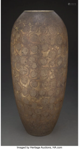 Large Jean Dunand Dinanderie Vase, circa 1915 Ma