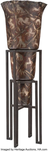 Monumental Dinanderie Vase in the Manner of Paul