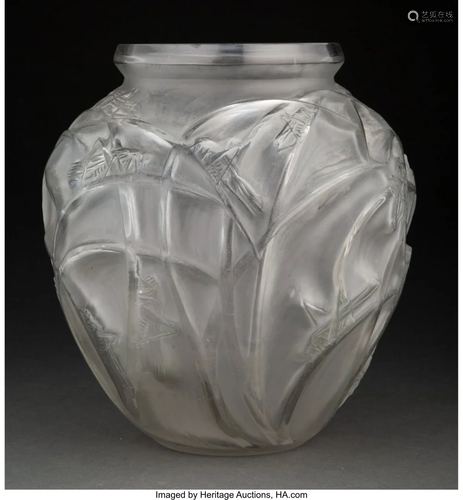 R. Lalique Clear and Frosted Glass Saturelles Va