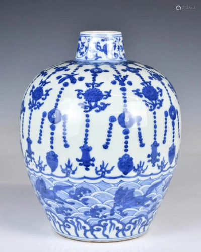 A Blue and White Jar, Wanli Mark
