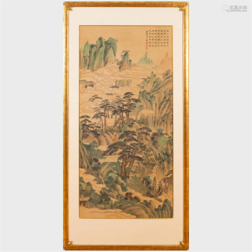 Chinese Scroll Fragment of Mountain in Spring