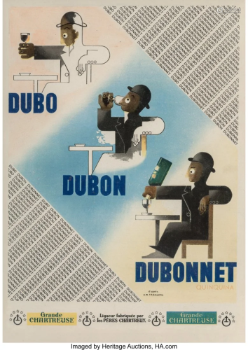 A.M. Cassandre, Dubo, Dubon, Dubonnet, 1932 Lith
