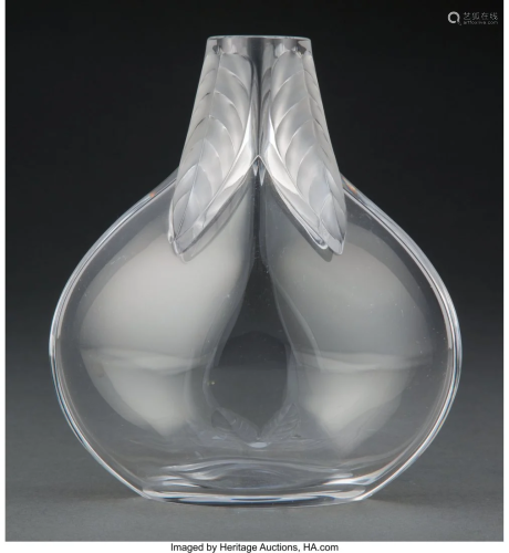 Lalique Clear and Frosted Glass Osumi Vase, post