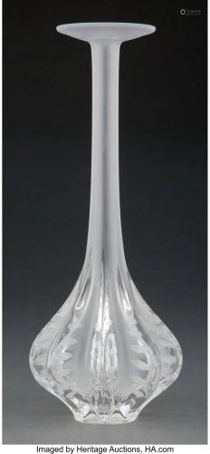 Lalique Clear and Frosted Glass Claude Vase by M