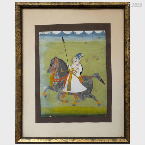 Indian School: Equestrian Scene