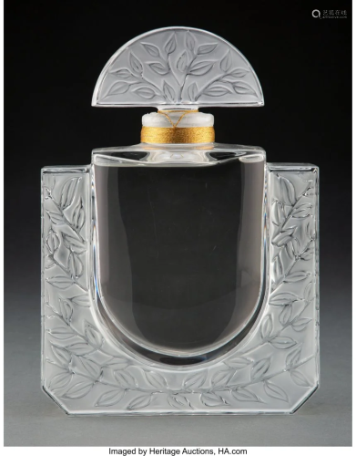 Lalique Clear and Frosted Glass Chevrefeuille Fa