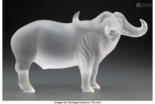 Lalique Frosted Glass Nam Water Buffalo Figure i