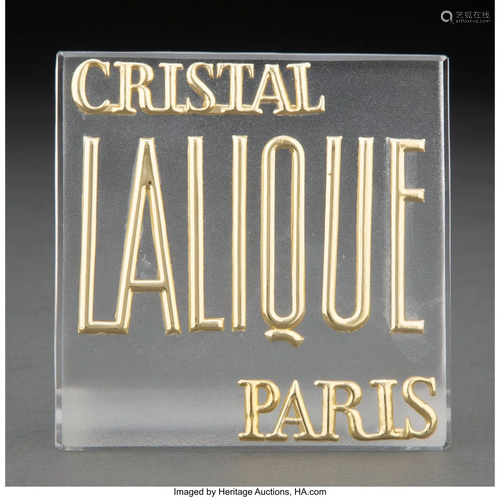 Lalique Frosted Glass Trade Sign, post-1945 Mark