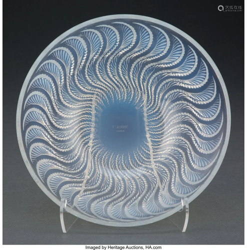 R. Lalique Opalescent Glass Actinia Coupe, circa