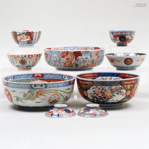 Group of Six Japanese Imari Porcelain Bowls