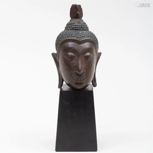 Thai Bronze Head of Buddha