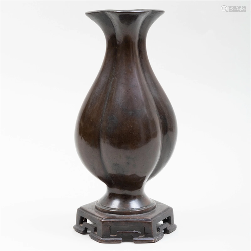 Chinese Bronze Quatrilobed Vase