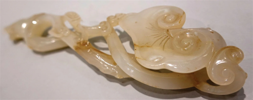 A white jade carved RuYi. Qing Dynasty.