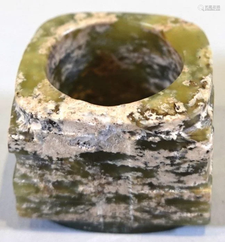 A greenish jade Cong.