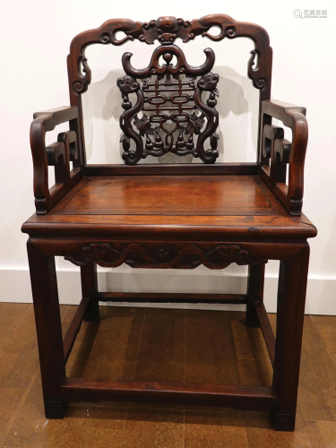 A sandalwood (Zitan) armchair.