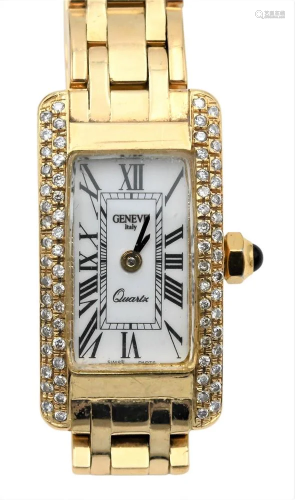 Geneve Italy 14 Karat Gold Ladies Wristwatch, having rectang...