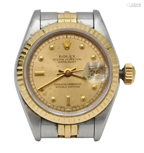 Rolex Ladies Stainless and 18 Karat Gold Wristwatch, Oyster ...