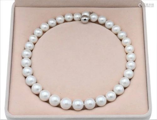 Pearl Necklace, having 14K white gold clasp, 13-15mm, length...