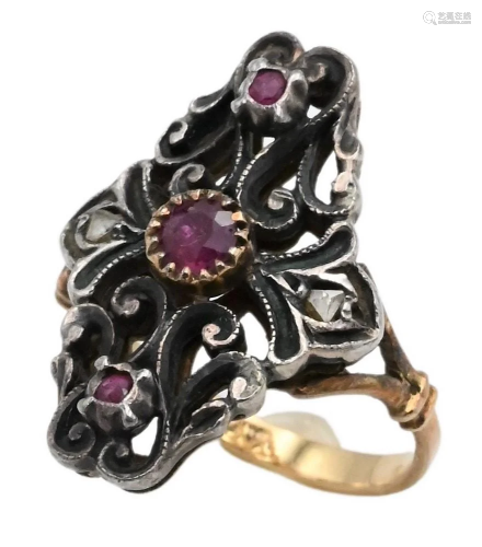 14 Karat Gold Edwardian Ring, set with rose cut diamonds and...