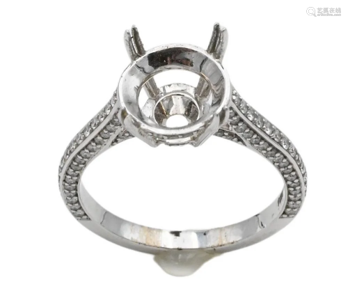 18 Karat White Gold Engagement Ring Setting, no center diamo...