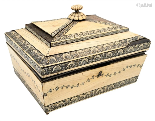 19th Century Box, mounted, circa 1860, some parts missing, t...