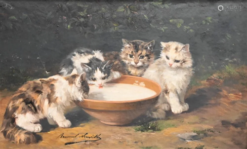 Alfred-Arthur Brunel De Neuville (1852 - 1941), kitten'...