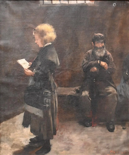 Henri Gervex (1852 - 1929), reading a letter to a gentleman ...