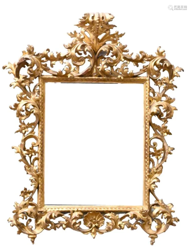 19th Century Rococo Wall Mirror, giltwood and gesso, 33"...
