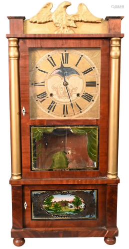 Dyer Wadsworth & Company, eight day triple shelf clock w...