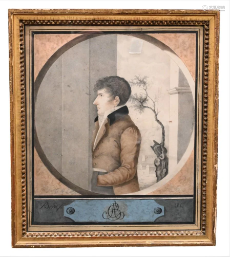 French School, early 19th century, half-length portrait of a...