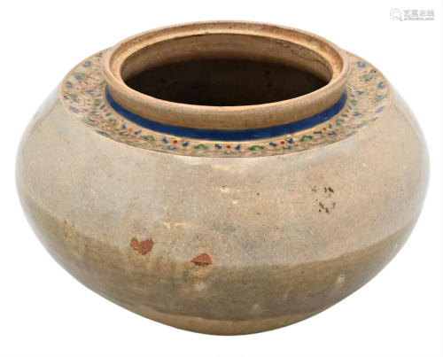 Japanese Satsuma Jar/Bowl, 19th century, Meiji period, compr...