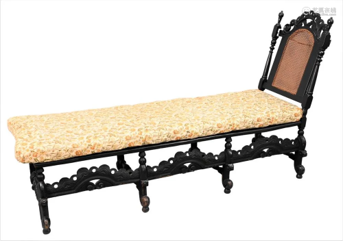 William & Mary Style Daybed, having caned back and seat,...