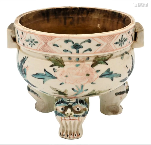 Small Japanese Arita Porcelain Tripod Censer, Edo period 916...