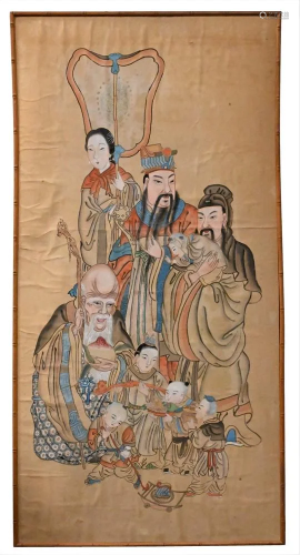 Two Chinese Watercolor on Paper, to include one depicting th...