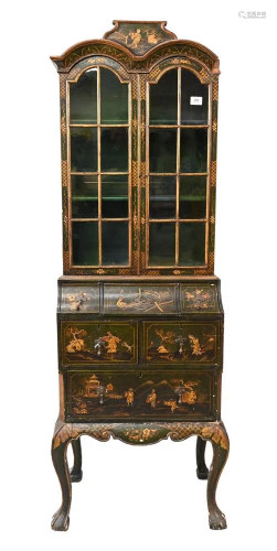 Chinoiserie Decorated Cabinet, having two glazed doors over ...