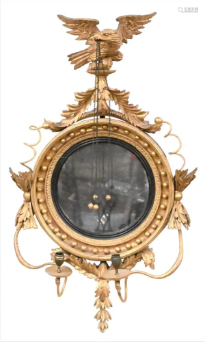Fine Classical Carved Giltwood Girandole Mirror, Philadelphi...