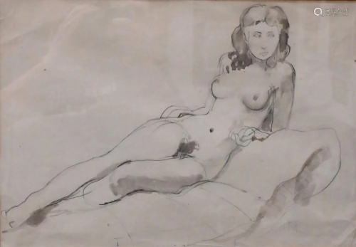 Augustus John (England, 1878 - 1961), Reclining Nude, pencil...