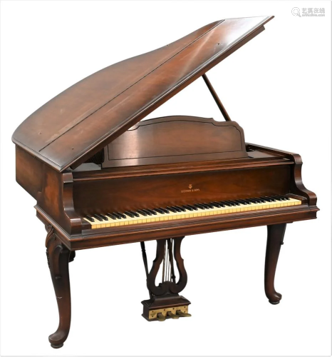 Steinway Mahogany Grand Piano, on carved cabriole legs endin...