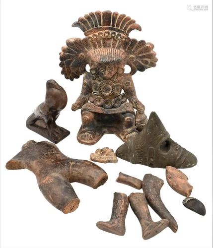 Group of Figures, to include pre-Columbian style figure hold...