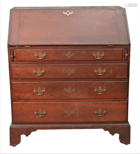 Chippendale Cherry Desk, having slant lid over four graduate...