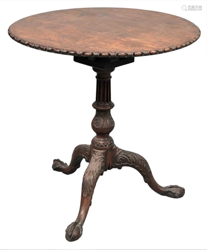 Chippendale Mahogany Tip and Turn Tea Table, having carved e...