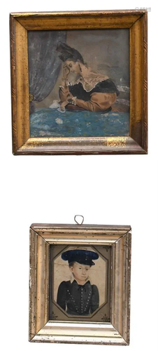 Group of Four Miniature Paintings, to include a pair of port...