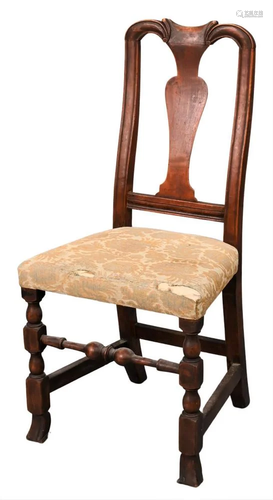 Queen Anne Side Chair, having over upholstered seat, all set...