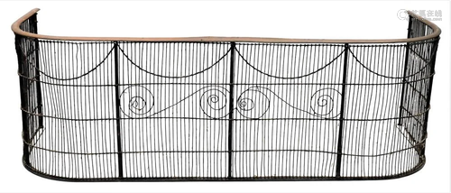 Federal Wire Fire Fender, having brass top rail, 19th centur...