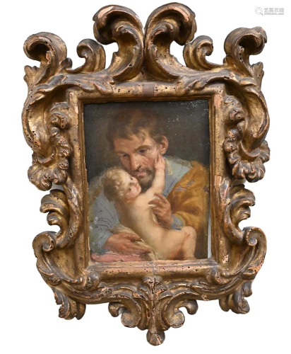 ECole Italienne, Vers 1700, St. Joseph and the Infant Jesus,...