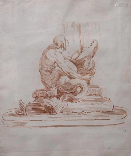 After Edme Bouchardon (French, 1698 - 1762), study of a Trit...