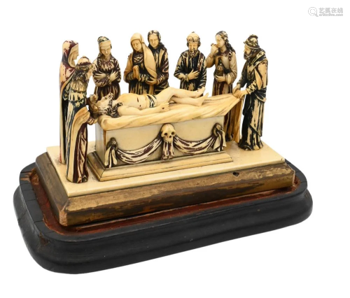 Religious Figural Group, to include Jesus on alter under gla...