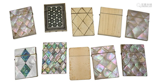 Collection of 10 Cigarette Cases or Boxes, to include 6 moth...