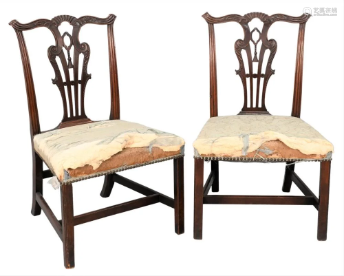 Pair of Chippendale Mahogany Side Chairs, having tassel back...