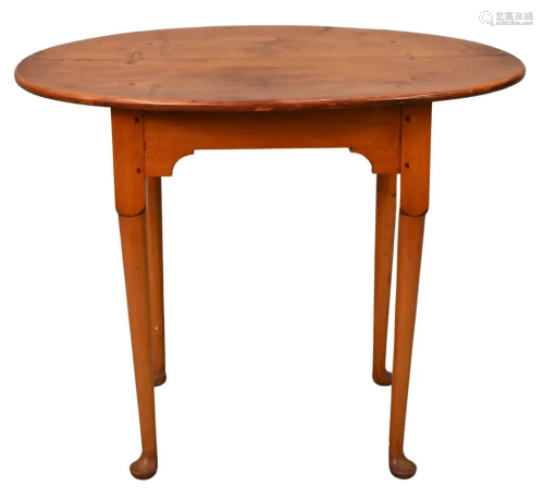 Queen Anne Tavern Table, having original oval top, Connectic...